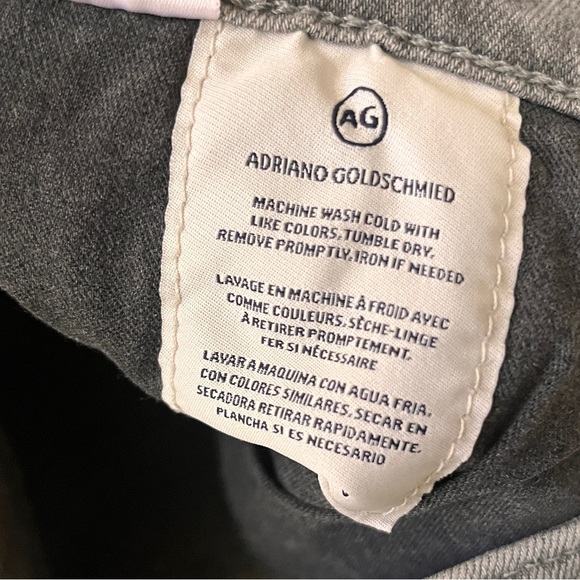 New AG Adriano Goldschmied High Rise Wide Leg Cropped Denim Jeans 27 Light Gray - Picture 15 of 16